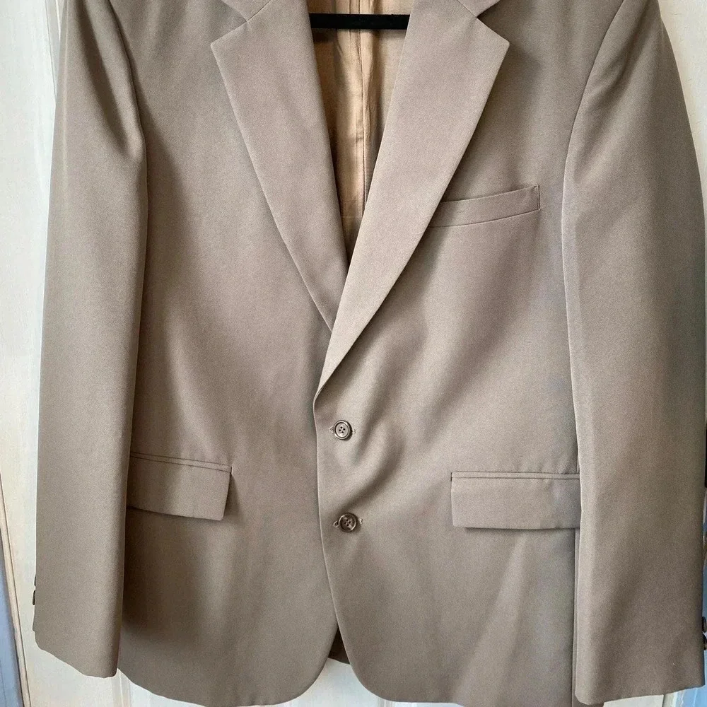 Tailored Clothing Men 2 Button Beige 2 Button Blazer Size 44 W39R